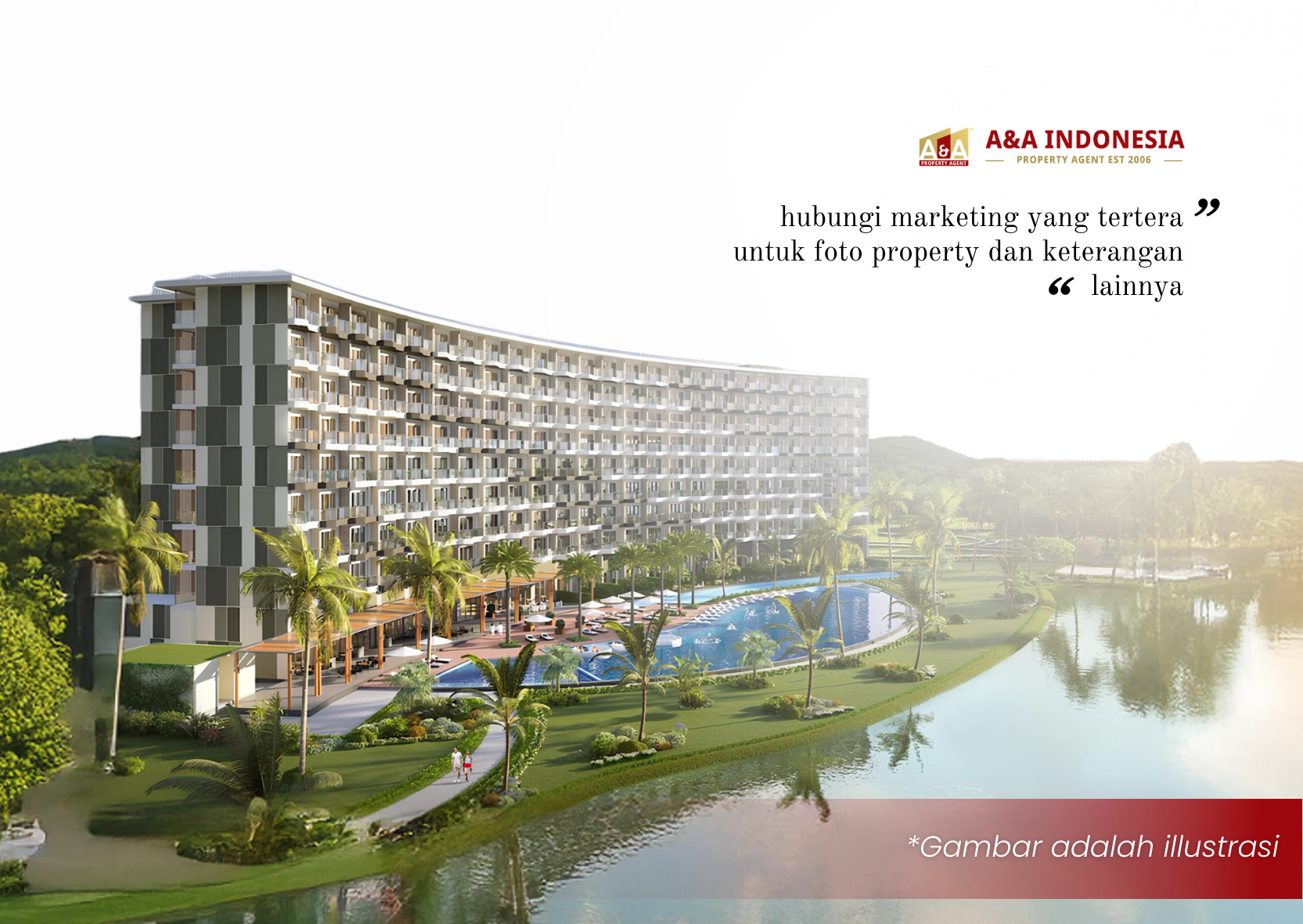 Dijual Full Furnish Condotel di Haris Hotel & Kuta River View Residence, Bali